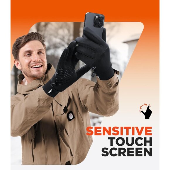 Winter Gloves for Men Women, Warm Touchscreen Winter Gloves Windproof Non-Slip f - Picture 3 of 8